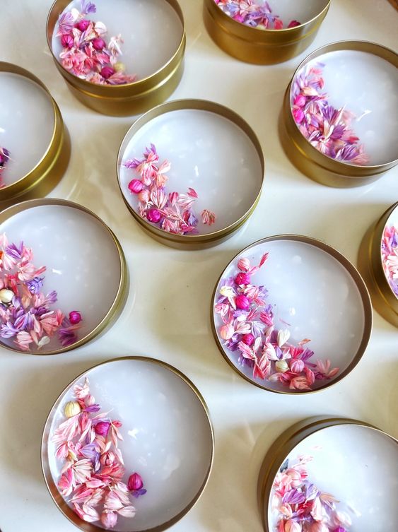 Custom Floral Candles